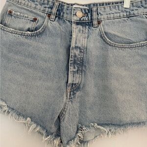 Zara 100% Cotton Cut Off Denim Shorts
